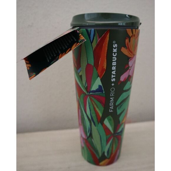 Farm Rio +Starbucks Green Banana Mix 16oz Hot Cup Tumbler Summer '25 RARE - Picture 6 of 13